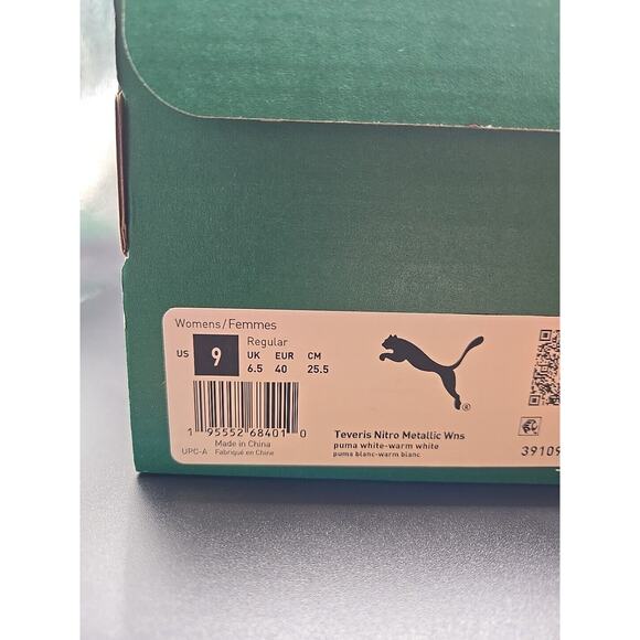 Puma Teveris Nitro Metallic Womens Lace Up Athletic Running Shoes White Size 9M - Picture 6 of 6